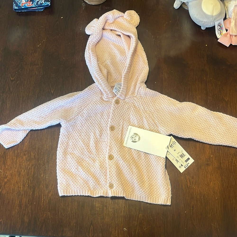 Modern moments Gb sweater cardigan pink teddy bear ears size 3-6m